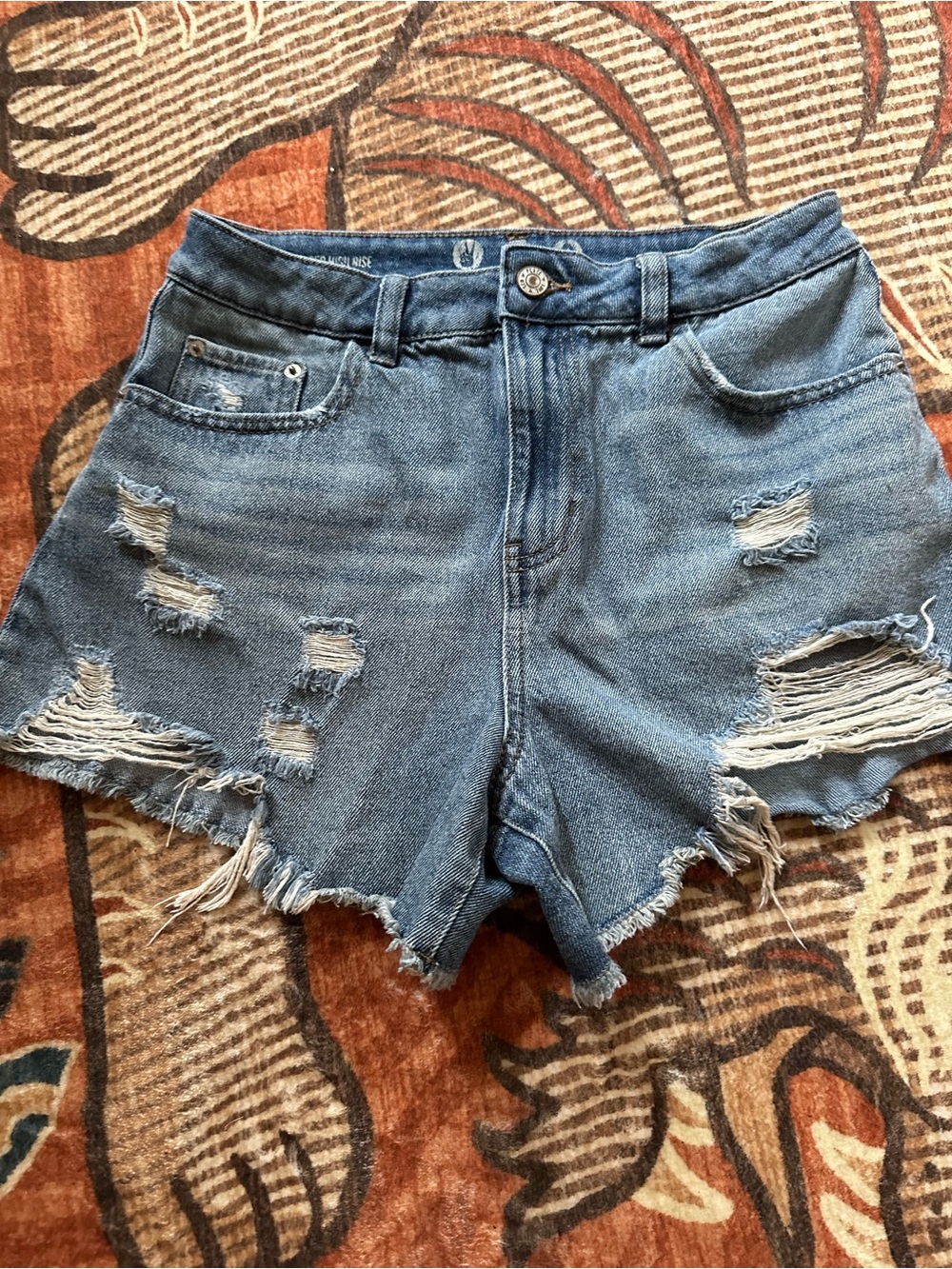 Rewash Light Blue Distressed Denim Shorts